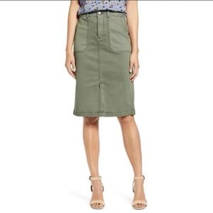 NWT CASLON Twill Cargo Skirt Pockets Green 6P